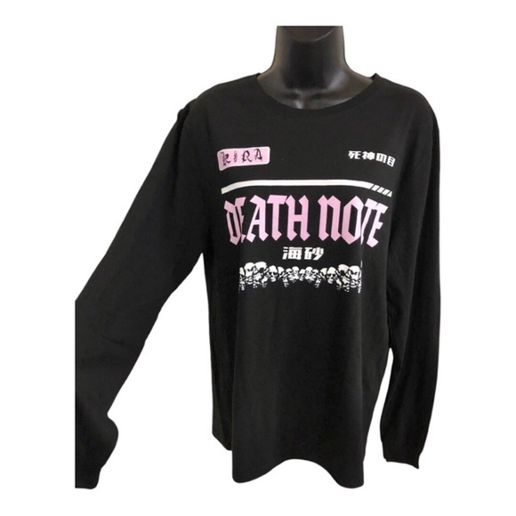 Death Note Misa Amane pink graphic print black long‎ sleeve tshirt size XL new - Picture 9 of 17